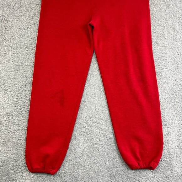Vintage Jerzees Sweatpants XL Red Cinch Cuffs Drawstring Distressed Made In USA - Picture 3 of 16